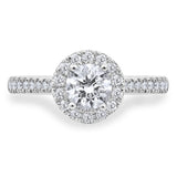 Costco 0.97ctw round brilliant diamond halo ring platinum (British brand)