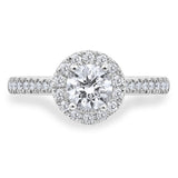 Costco 0.97ctw diamond halo ring platinum size M (British brand)