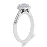 Costco 0.97ctw round brilliant diamond halo ring platinum (British brand)