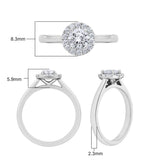 Costco platinum diamond halo ring 0.64ctw, imported from the UK