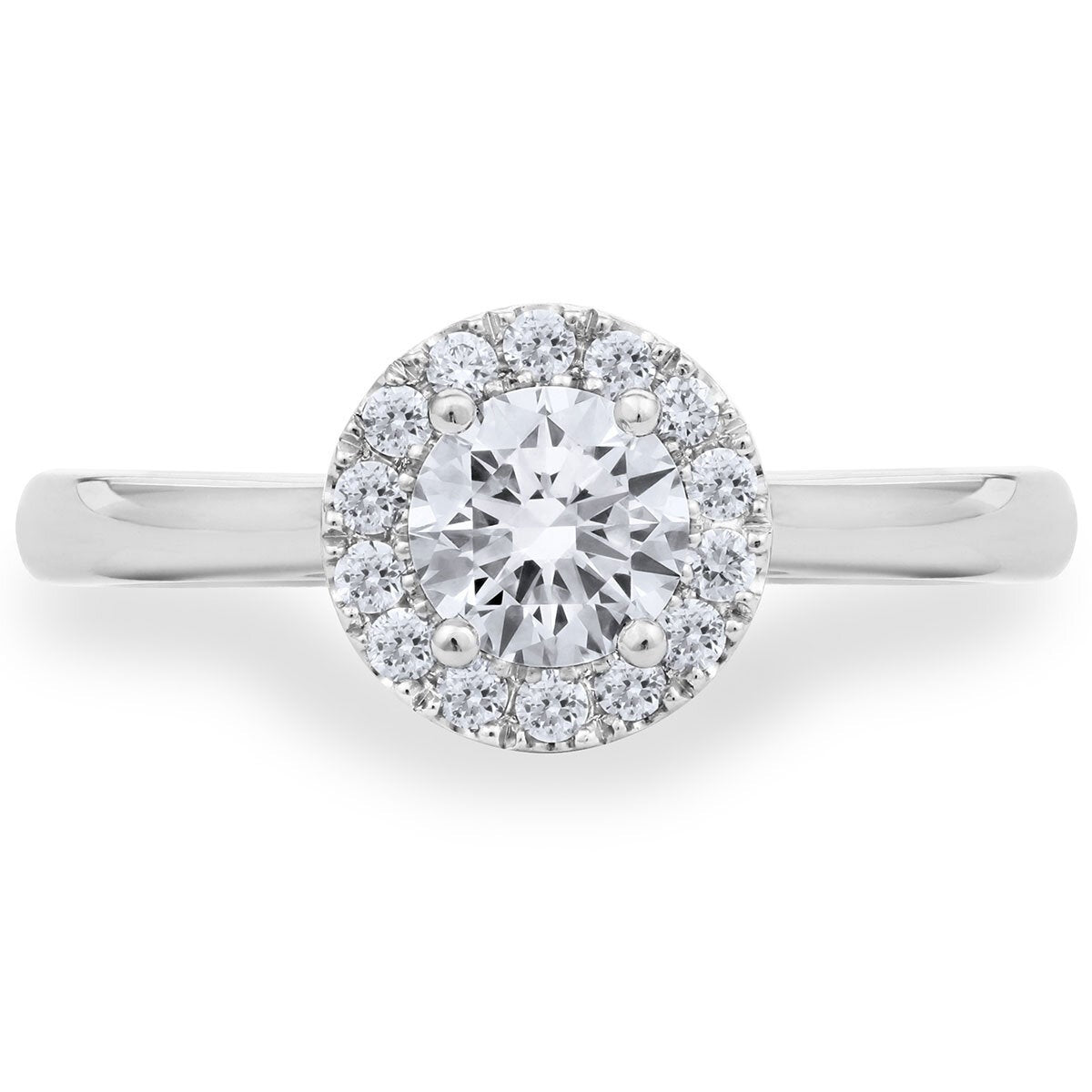 Costco diamond halo ring platinum 0.64ctw size J (British brand)