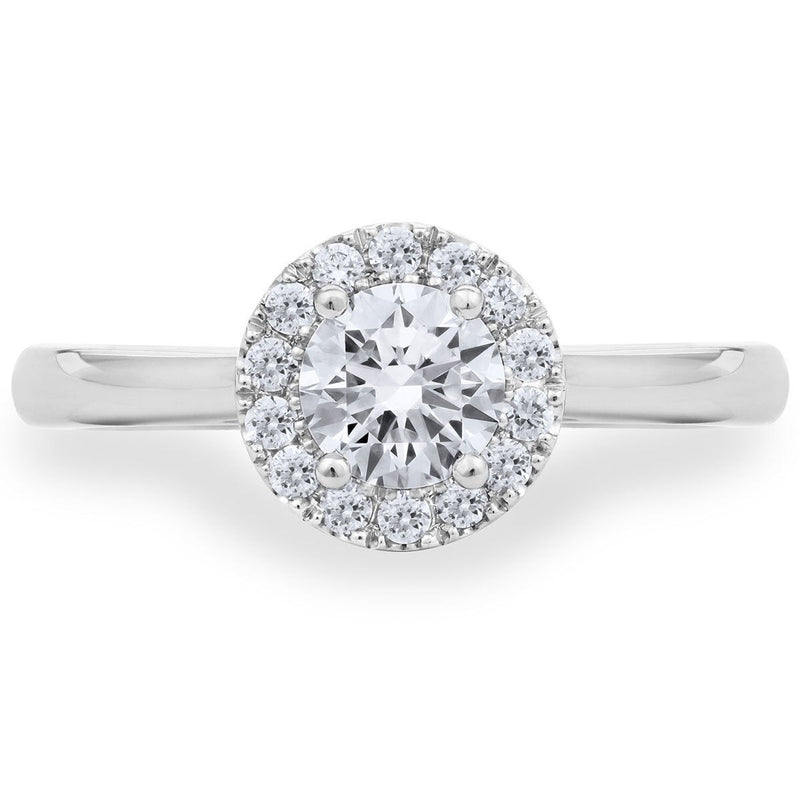 Costco diamond halo ring platinum 0.64ctw size J (British brand)