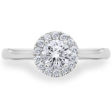 Costco diamond halo ring platinum 0.64ctw size J (British brand)