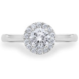 Costco 0.64ctw diamond halo ring platinum size N, UK version
