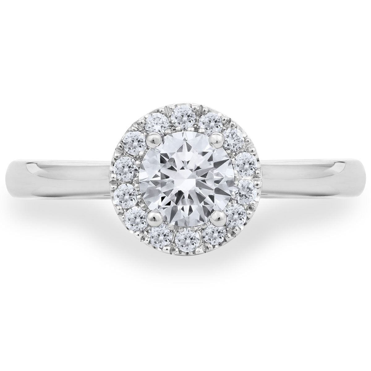 Costco 0.64ct diamond halo ring platinum (British brand)