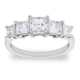 Costco princess cut diamond 5 stone ring 2ctw size K (British brand)