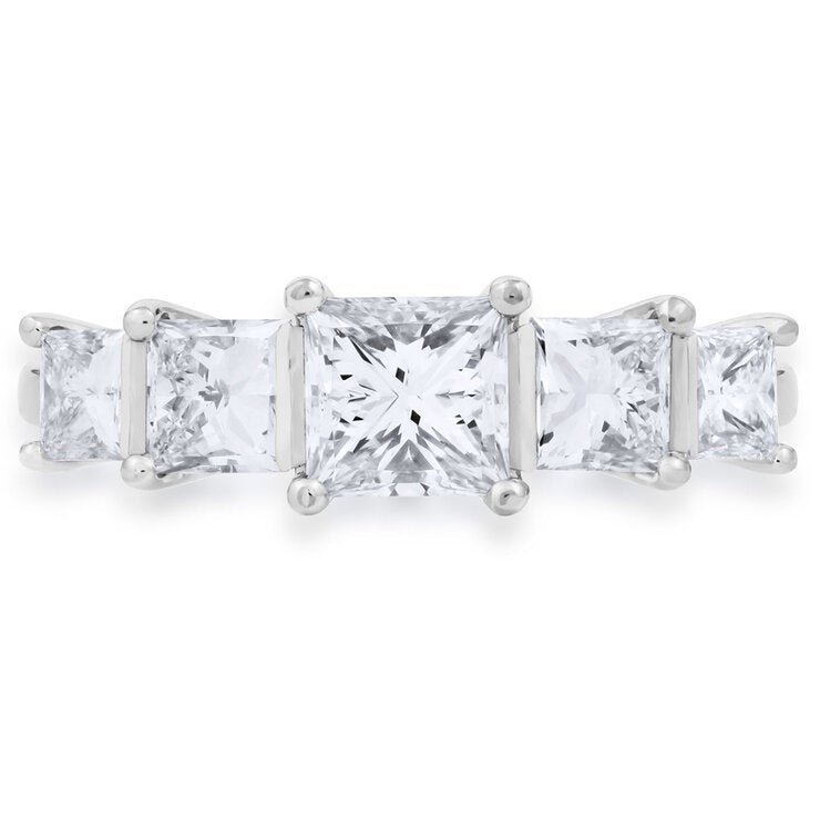 Costco princess cut diamond ring 2ct 18ct white gold, imported from UK