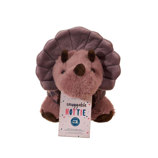 Snuggable Hottie brown dinosaur soft toy, UK version