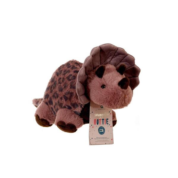 Snuggable Hottie brown dinosaur soft toy, UK version