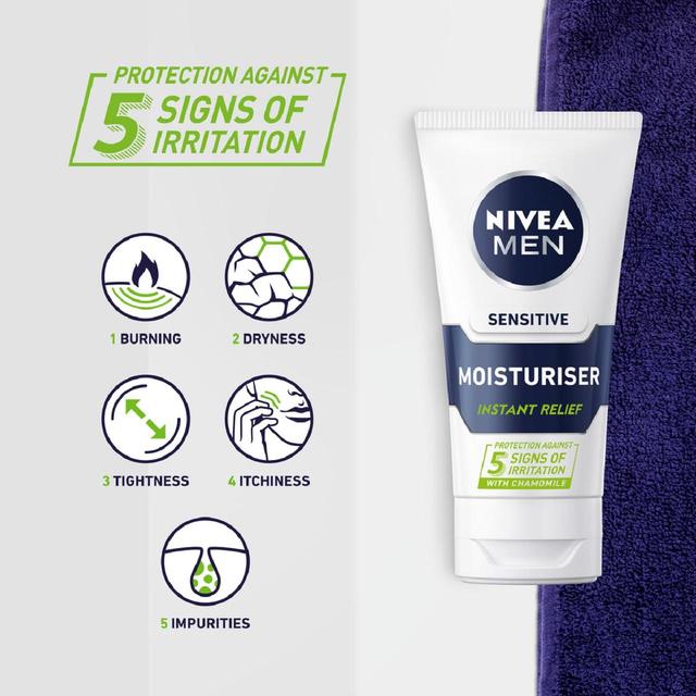 NIVEA MEN Sensitive Face Moisturiser with 0% Alcohol    75ml GOODS M&S   