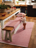 My Mat Coral Pink Herringbone Woven Indoor/Outdoor Rug