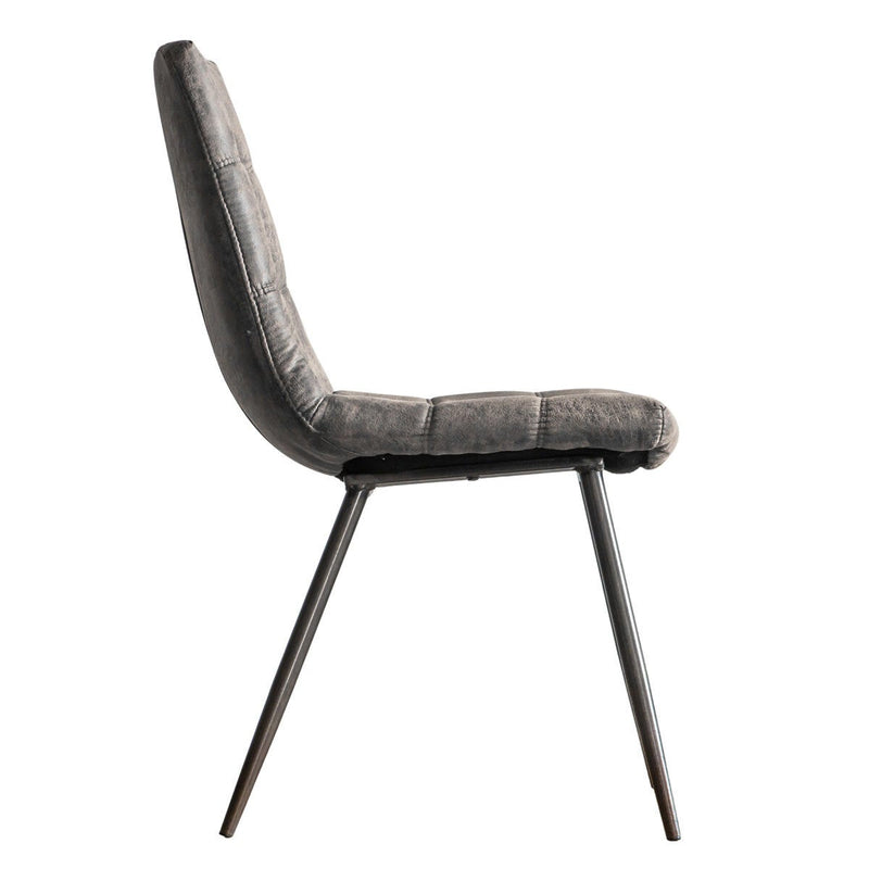 Gallery grey faux leather dining chair set of 2 - British product