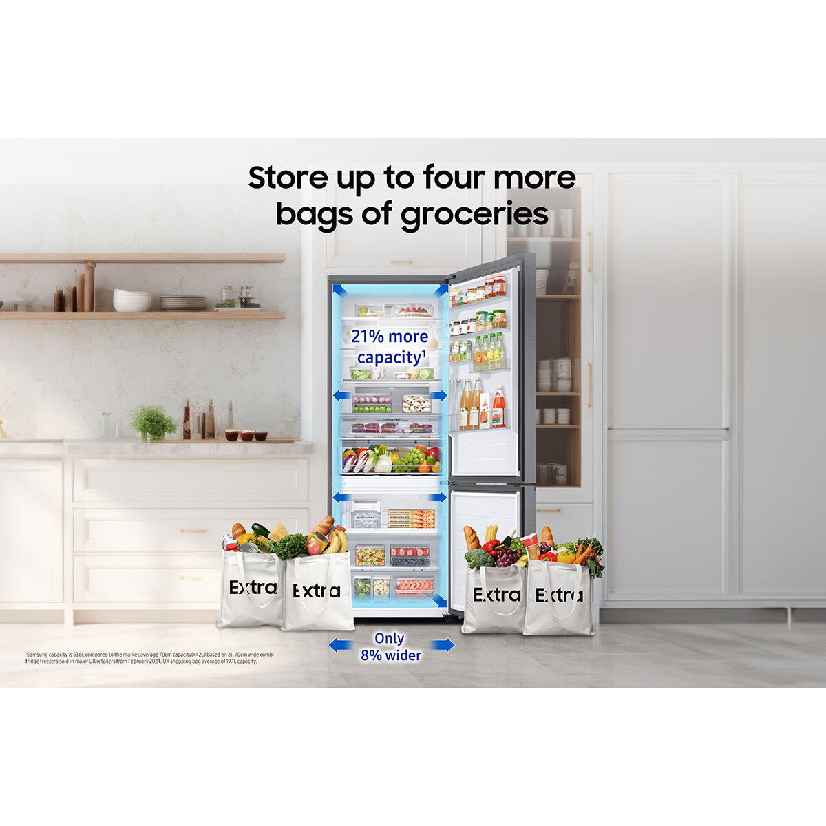 Samsung Series 8 RB53DG706AS9, Fridge Freezer, A rated in Inox GOODS Costco UK