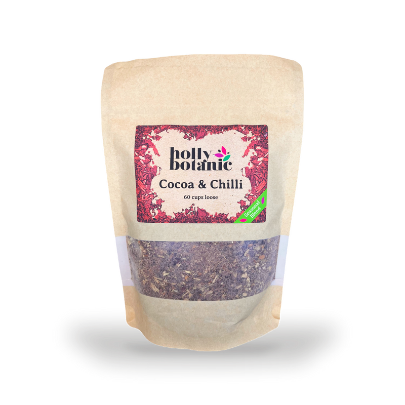 Holly Botanic cocoa chilli tisane loose leaf 60 cup (British brand)