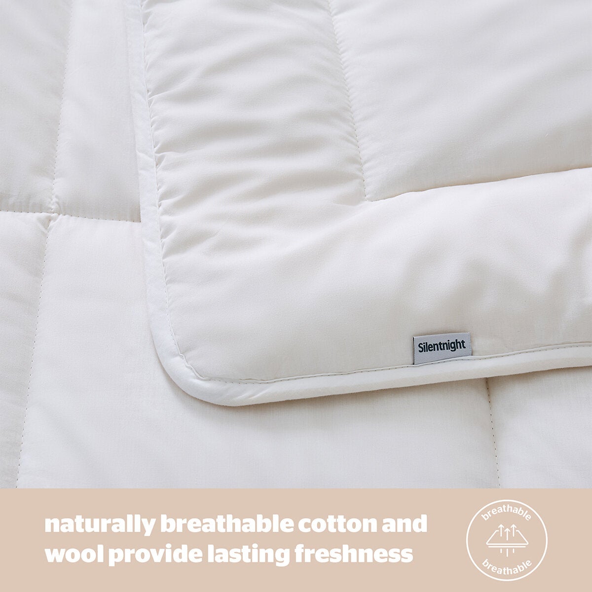 Silentnight natural wool duvet, lightweight and hypoallergenic (British brand)