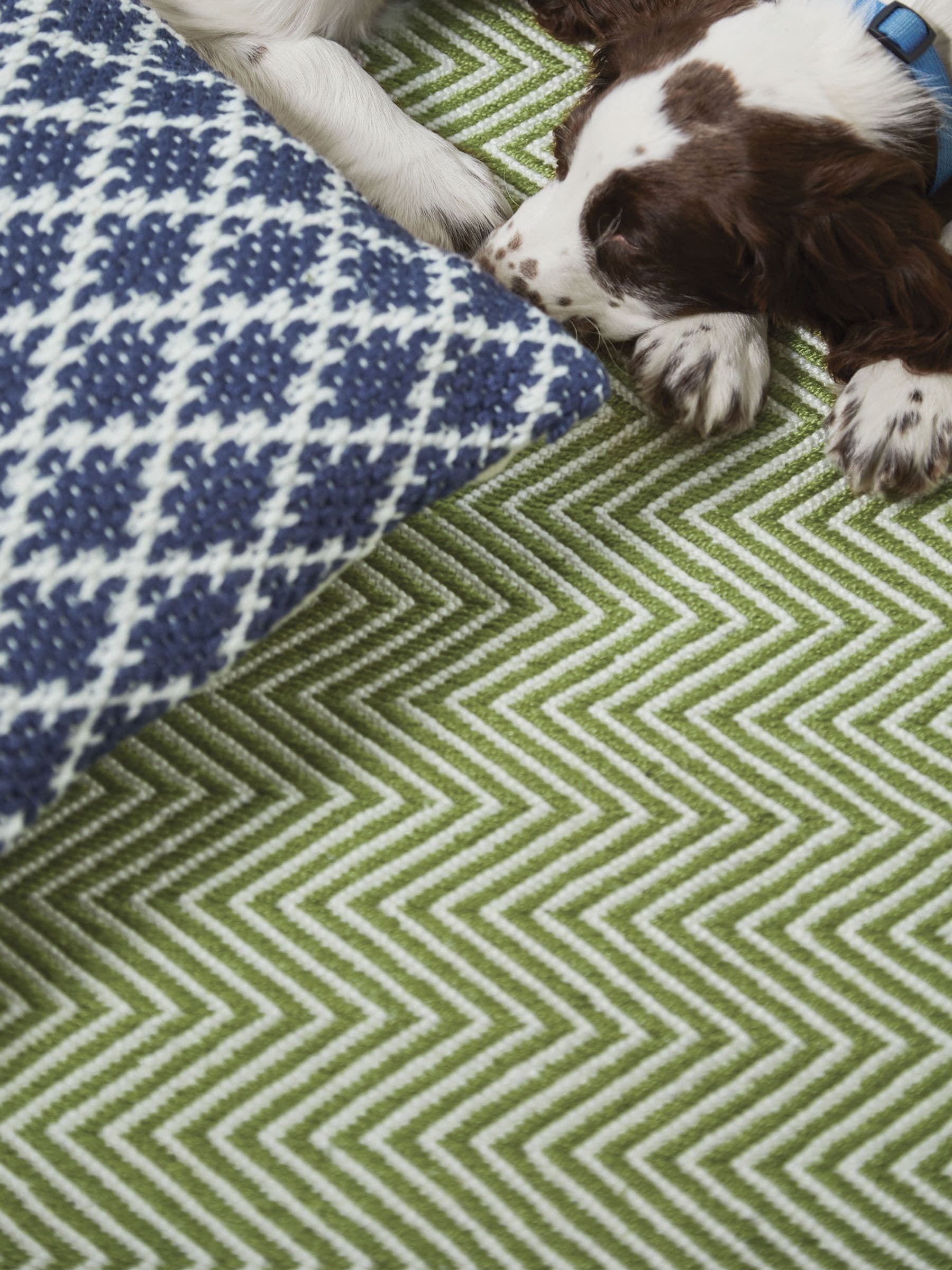 My Mat Green Herringbone Woven Indoor/Outdoor Rug