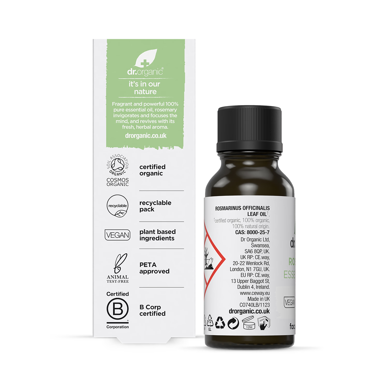 Dr Organic Rosemary Essential Oil 10ml - British product