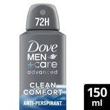 Dove Men Adv Antiperspirant Deodorant Clean Comfort 150ml GOODS Superdrug   