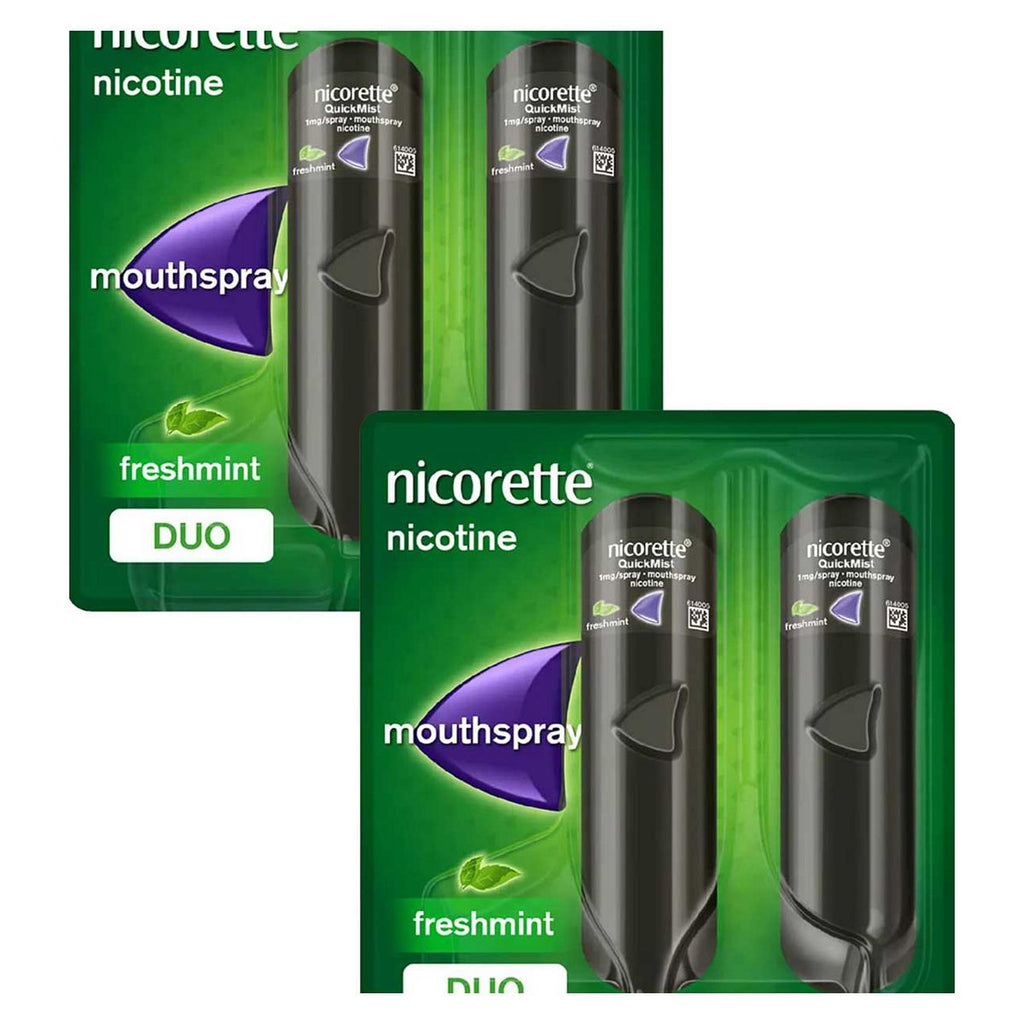 Nicorette 8 Week Bundle: Nicorette QuickMist 1mg/spray Mouthspray 4 x 150 Sprays