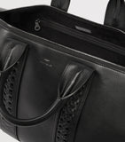Aviteur Leather Woven-Detail Holdall with Calfskin and Alcantara Lining - British product