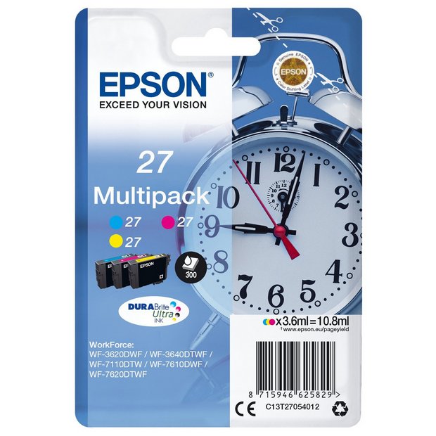 Epson 27 Alarm Clock Ink Cartridges Colour multipack, imported from the UK