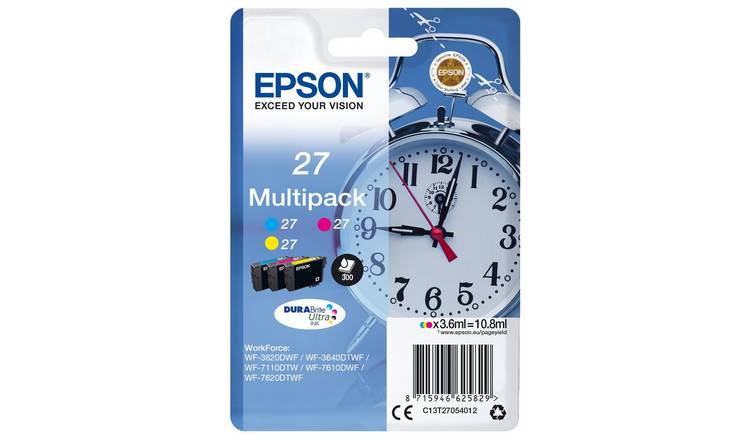 Epson 27 Alarm Clock Ink Cartridges Colour multipack, imported from the UK