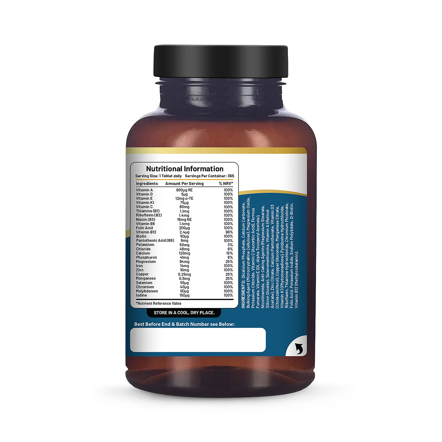 Prowise Healthcare A-Z multivitamin tablets 365 vegan, UK version