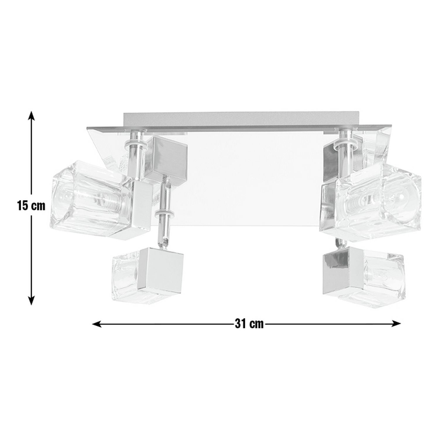 Argos Home Mira Chrome 4 light bathroom cube spotlights - British product