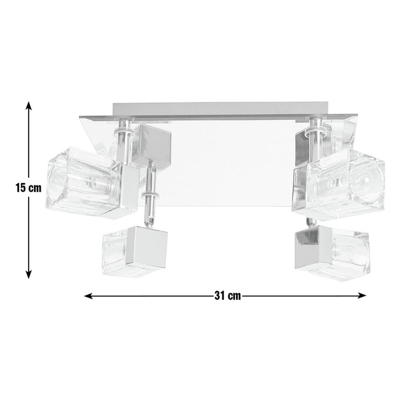 Argos Home Mira Chrome 4 light bathroom cube spotlights - British product