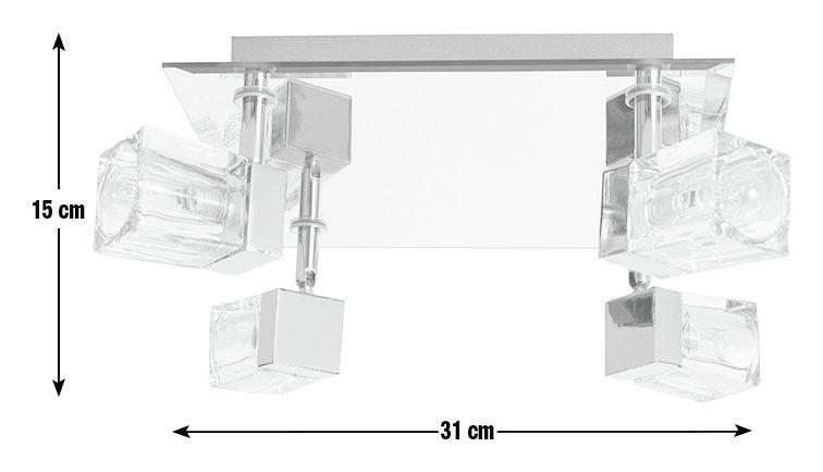 Argos Home Mira Chrome 4 light bathroom cube spotlights - British product