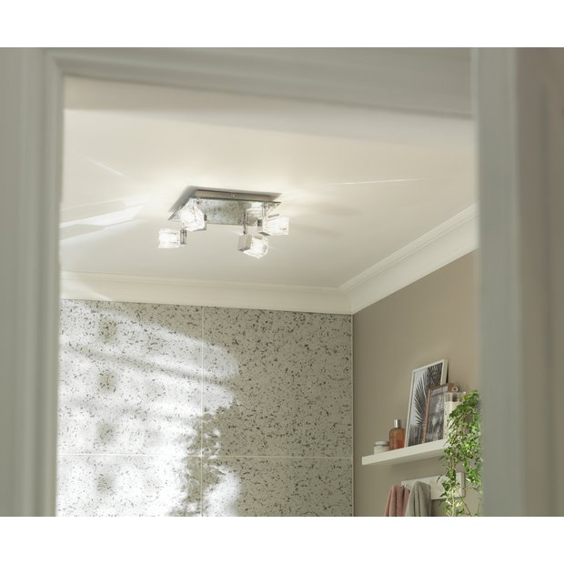Argos Home Mira Chrome 4 light bathroom cube spotlights - British product