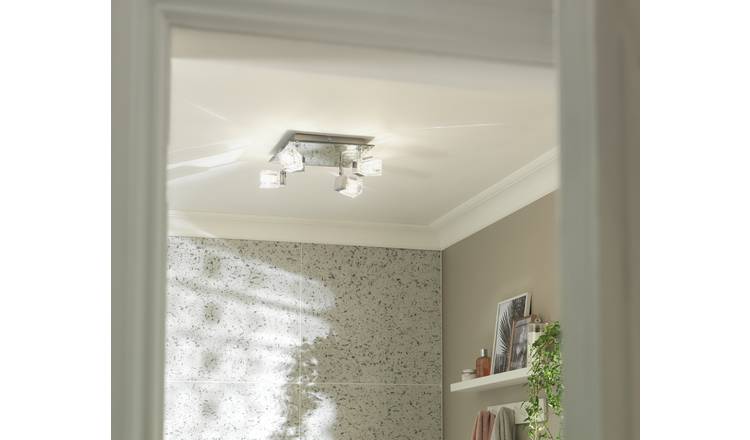 Argos Home Mira Chrome 4 light bathroom cube spotlights - British product