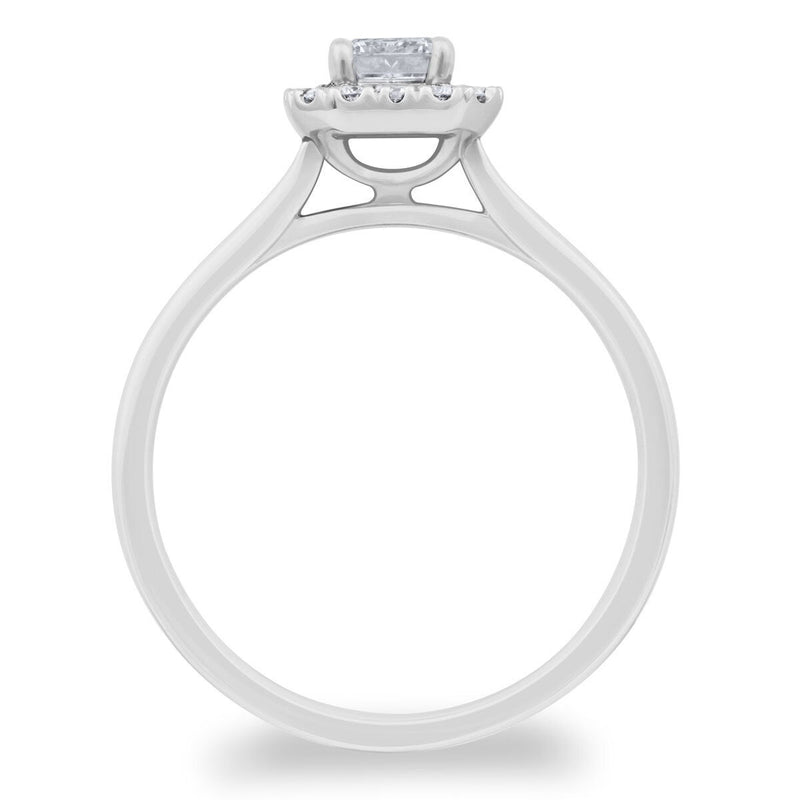 Costco platinum diamond ring 0.76ctw emerald and round brilliant cut - British product
