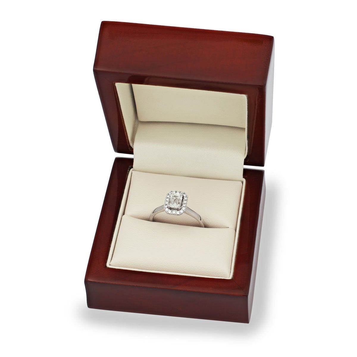 Costco platinum diamond ring 0.76ctw emerald and round brilliant cut - British product