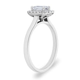 Costco platinum diamond ring 0.76ctw emerald and round brilliant cut - British product