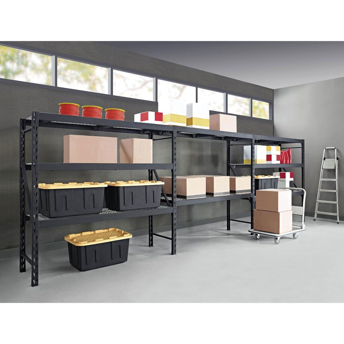 Gorilla 4 Tier 6ft x 6.4 ft x 2ft (183 x 196 x 61cm) Industrial Storage Rack GOODS Costco UK