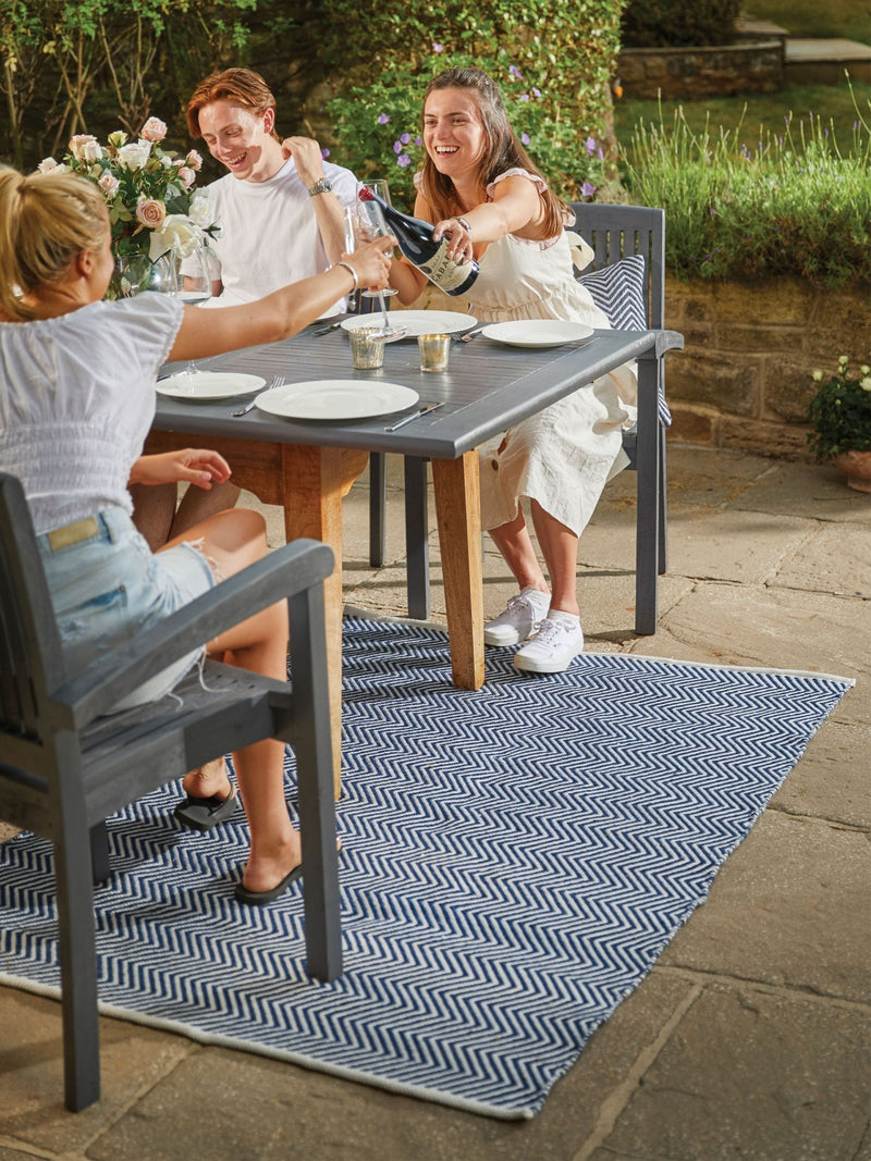 My Mat Navy Herringbone Woven Indoor/Outdoor Rug