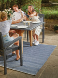 My Mat Navy Herringbone Woven Indoor/Outdoor Rug