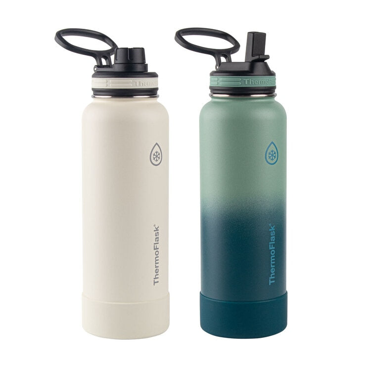 Thermoflask زجاجة مياه معزولة 1.1 لتر عبوة من قطعتين، نسخة المملكة المتحدة