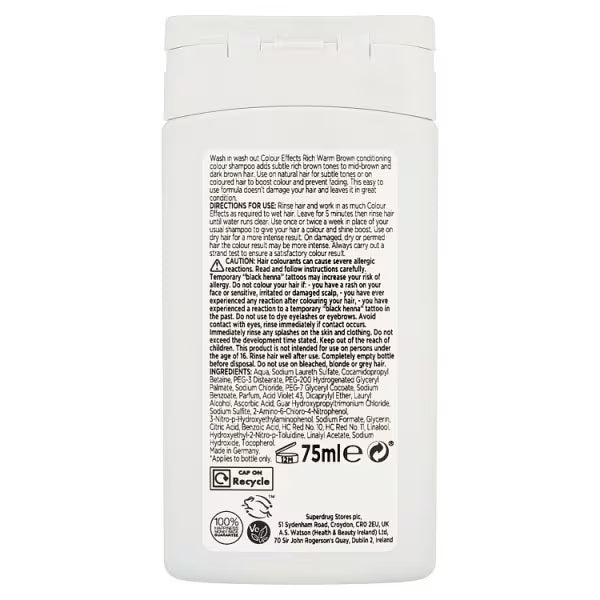 Superdrug Rich Warm Brown toner (British brand)