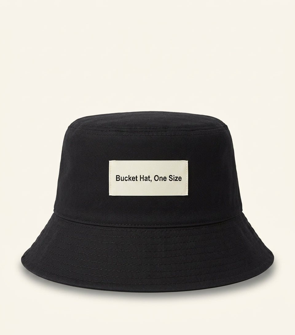 Prada shearling bucket hat with iconic Triangle logo, imported from the UK