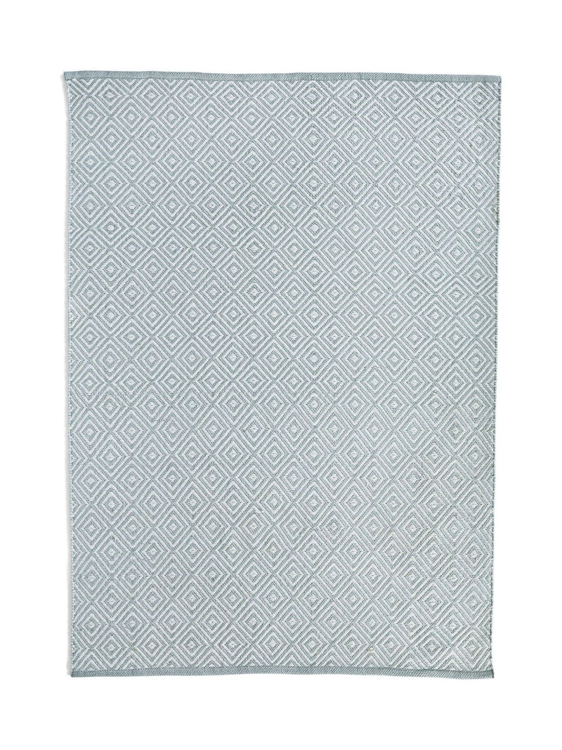My Mat Sky Grey Diamond Woven Rug, imported from the UK