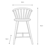 Gallery Craft Oak bar stool with natural finish (British brand)