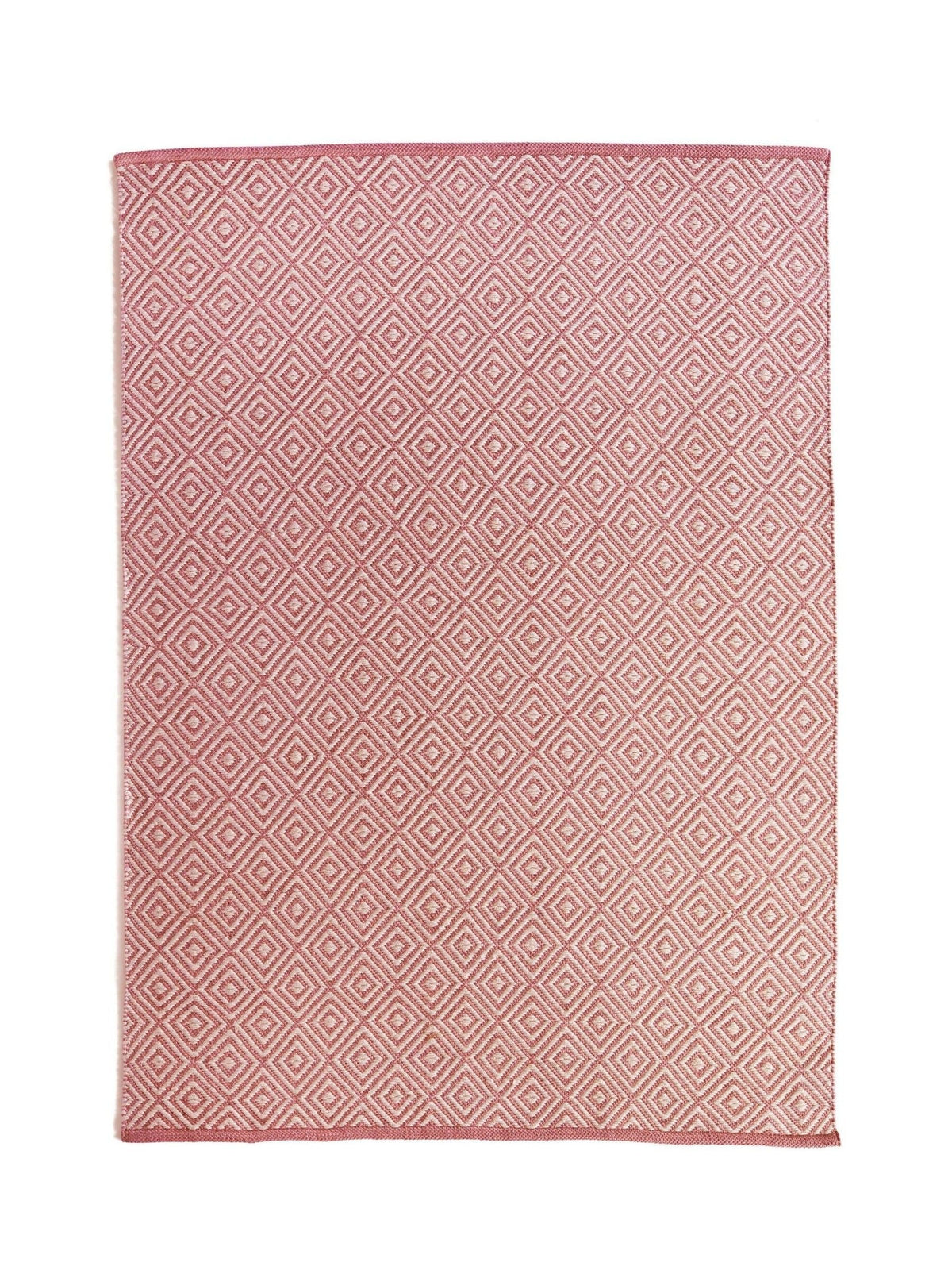 My Mat Coral Pink Diamond Woven Rug - British product