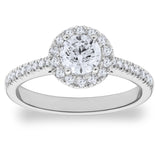 Costco 0.97ctw round brilliant diamond halo ring platinum (British brand)
