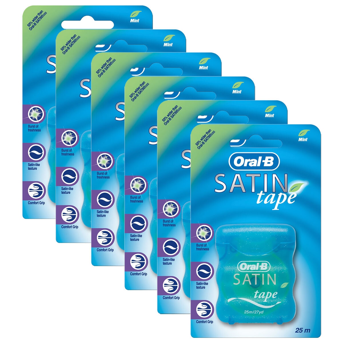 Oral-B Mint Satin Tape, 6 x 25m GOODS Costco UK