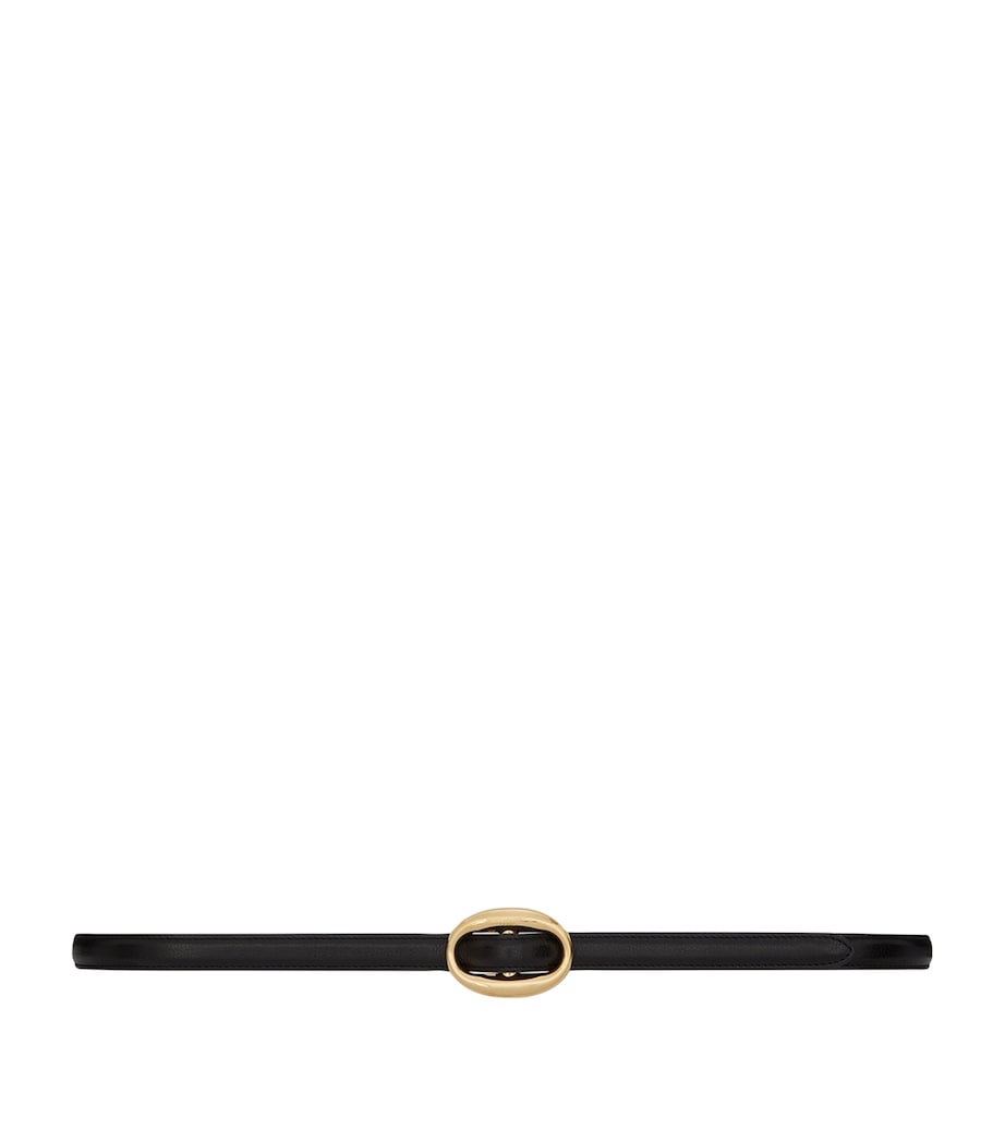 Saint Laurent leather belt polished gold buckle 3cm, UK version