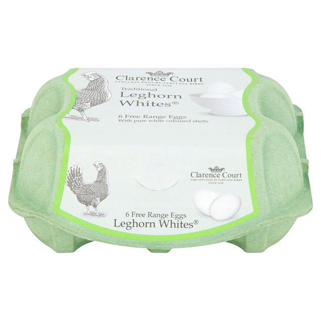 Clarence Court Leghorn Free Range White Assorted Eggs   6 per pack GOODS M&S   