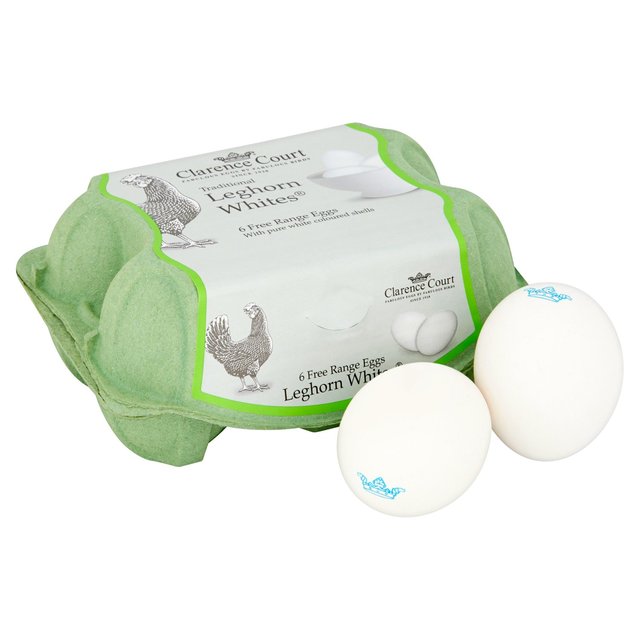 Clarence Court Leghorn Free Range White Assorted Eggs   6 per pack GOODS M&S   