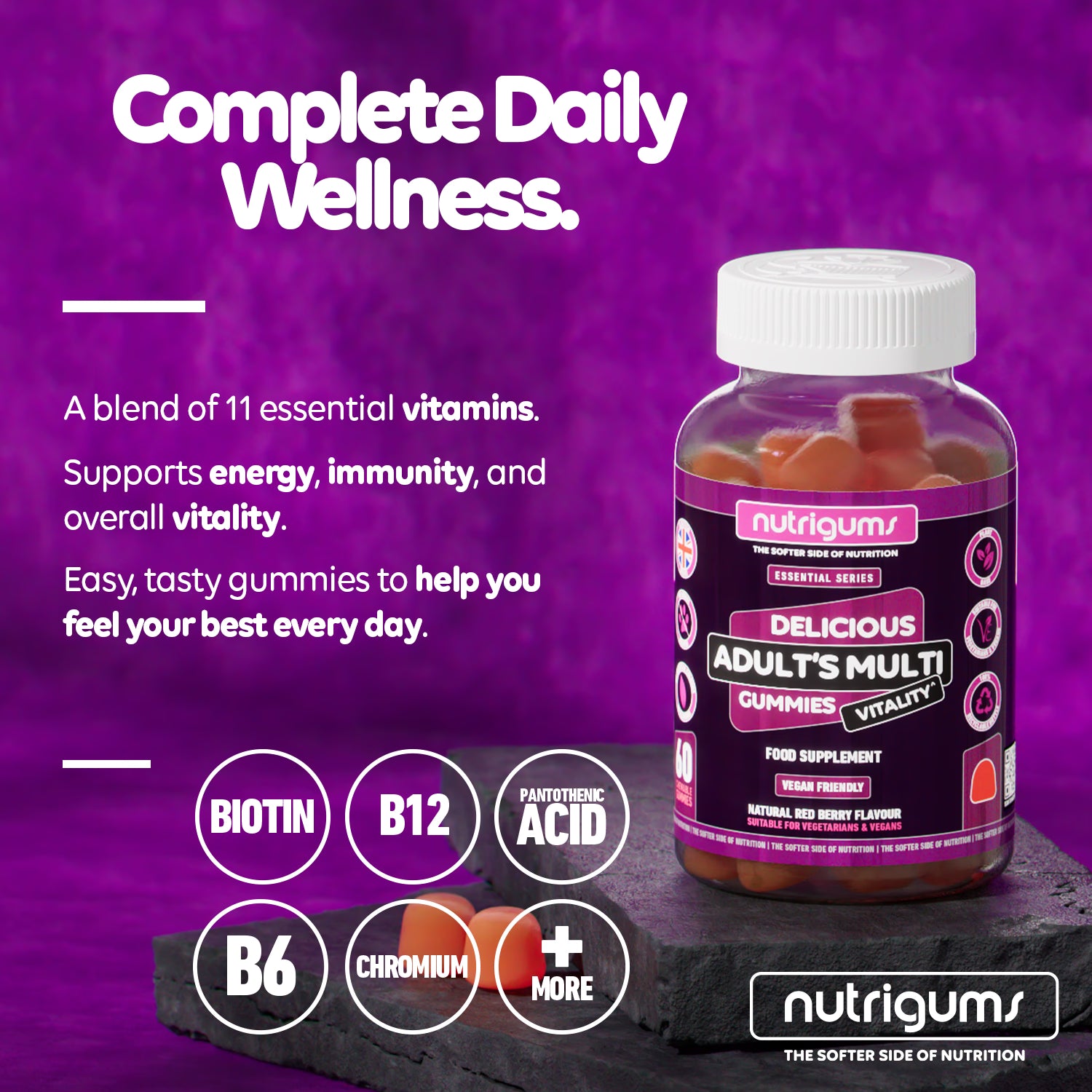Nutrigums Adult's Multi Vitality Gummies 60 count - British product